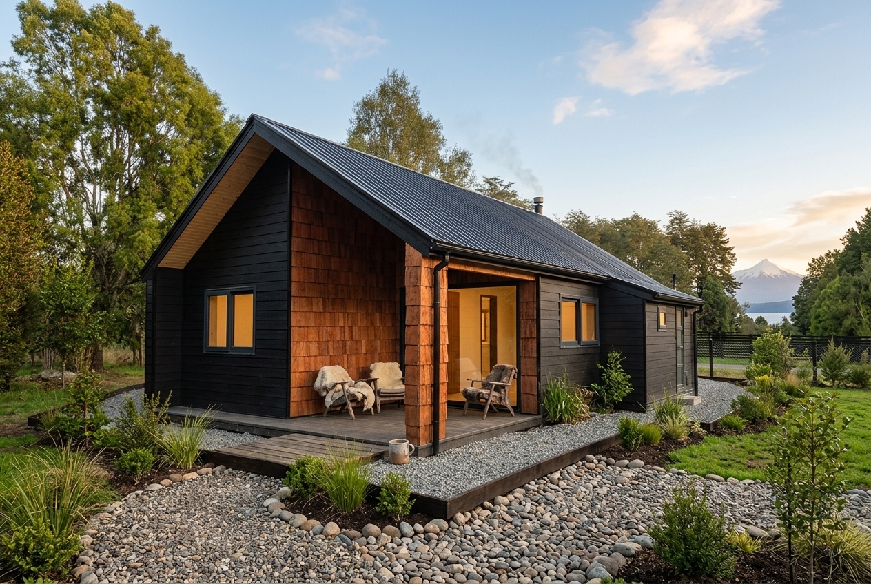 Casa exterior Sersur con volcán